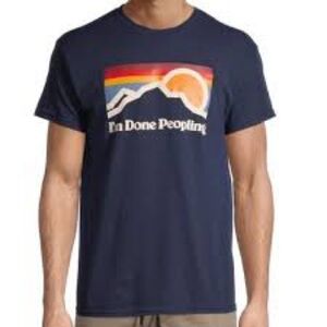 DOM I’m done peopling navy blue t-shirt‎ size large Patagonia spoof graphic tee